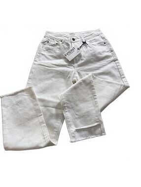 EVIDNT Los Angeles Orsay Slim White High Rise Jeans SZ 25 Raw Cut Hem NWT